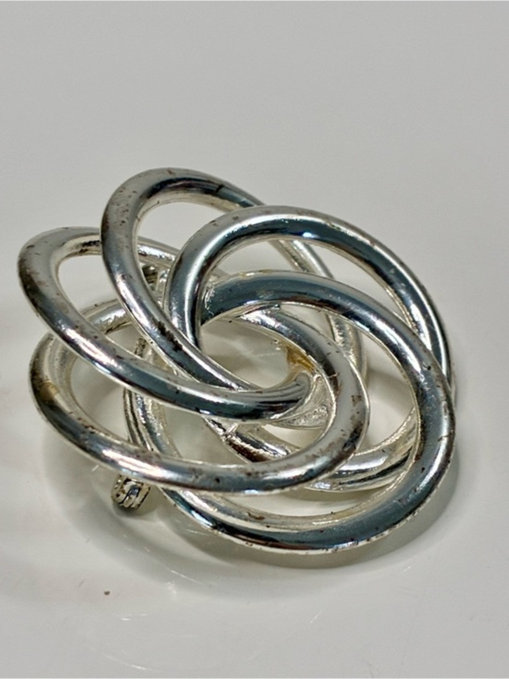 Napier Silver Infinity Interlocking Knot Brooch Lightweight Timeless Elegant